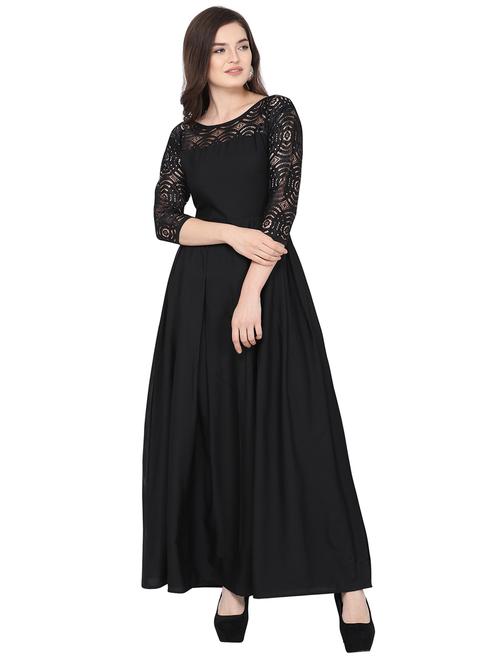 round neck pleated maxi dress - 16793431 - Very Small Image - 1