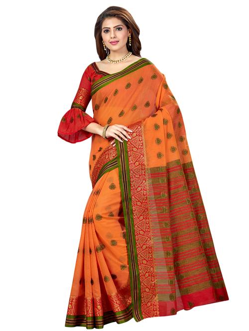 bordered chanderi saree with blouse - 16795948 - Very Small Image - 1