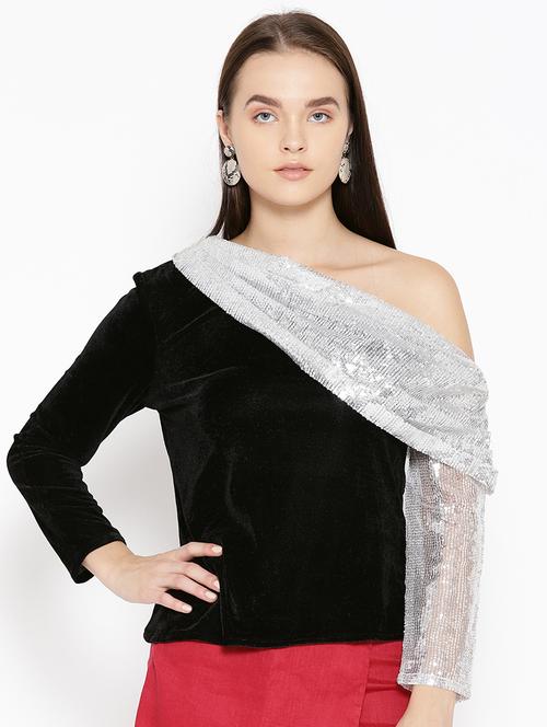 women's embellished off shoulder top - 16796194 - Very Small Image - 1