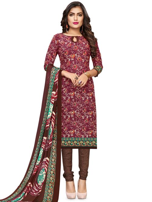 printed unstitched churidaar suit set  - 16798791 - Very Small Image - 1