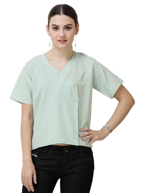 v-neck short sleeved top  - 16798902 - Very Small Image - 1