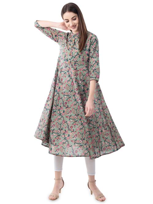 floral print flared kurta  - 16798969 - Very Small Image - 1