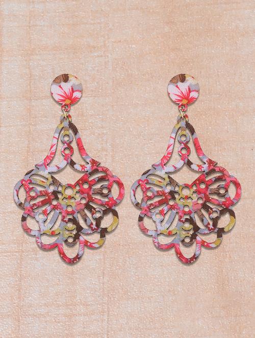 multi colored wood drop earring - 16800386 - Very Small Image - 1