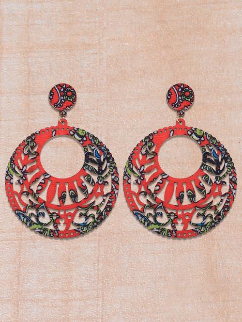 multi colored wood drop earring - 16800394 - Very Small Image - 1