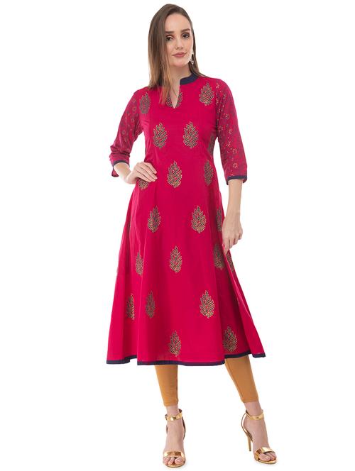block print a-line kurta - 16800530 - Very Small Image - 1