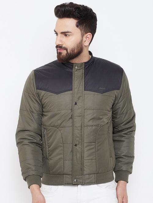 green color block quilted jacket - 16800627 - Very Small Image - 1