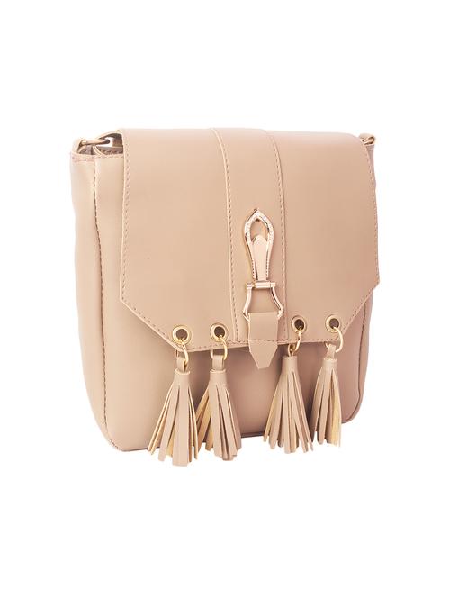 beige leatherette regular sling bag - 16801089 - Very Small Image - 1