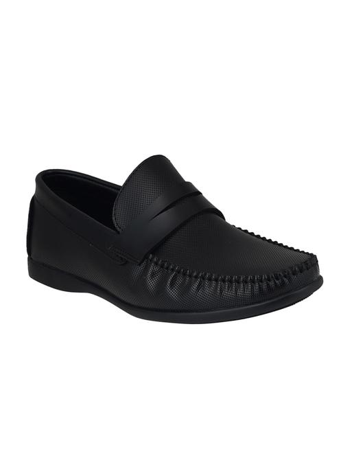 black leatherette slip on loafers - 16801224 - Very Small Image - 1