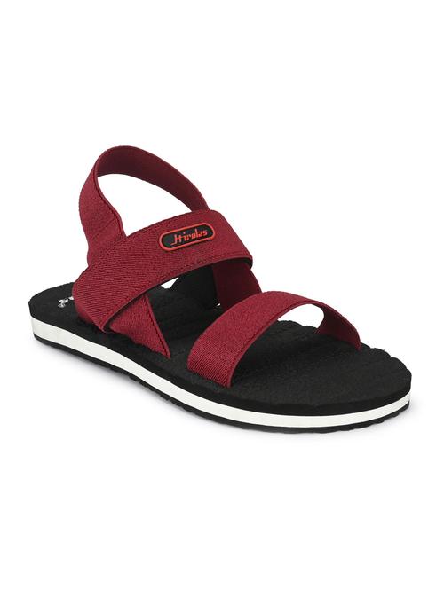 maroon fabric back strap sandals - 16801434 - Very Small Image - 1