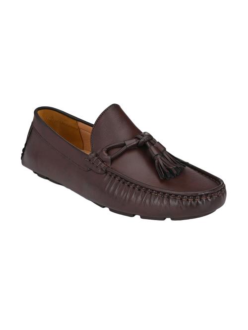 brown leatherette slipon loafers - 16801918 - Very Small Image - 1