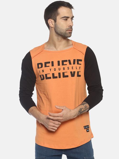 orange typographic color block t-shirt - 16803085 - Very Small Image - 1