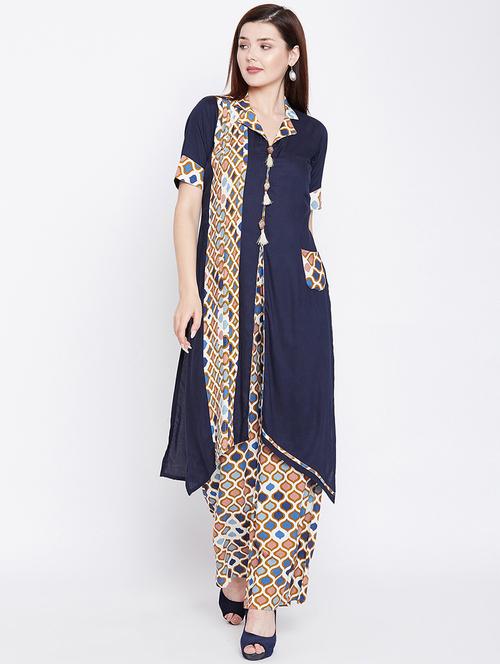 printed kurta palazzo set - 16803957 - Very Small Image - 1