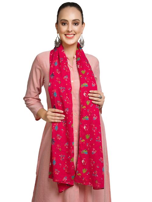 pink cotton stole - 16804512 - Very Small Image - 1