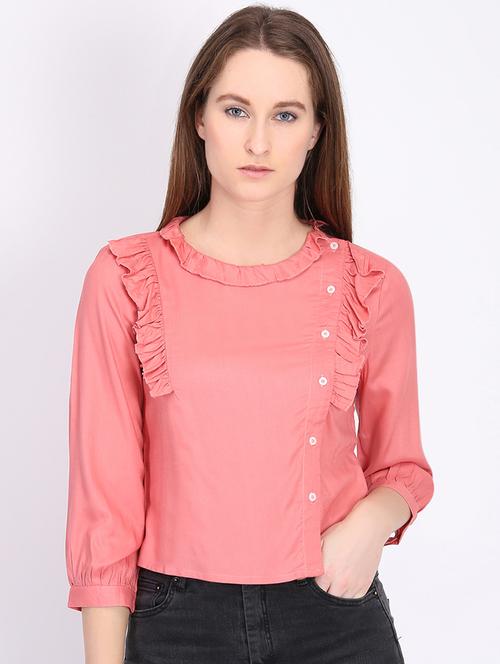 frill detail solid top - 16804898 - Very Small Image - 1