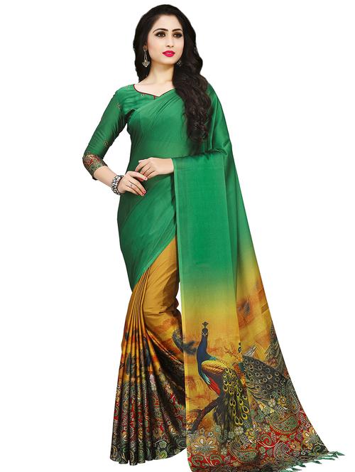 conversational printed saree with blouse - 16805328 - Very Small Image - 1
