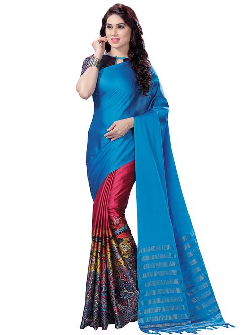 conversational printed saree with blouse - 16805366 - Very Small Image - 1