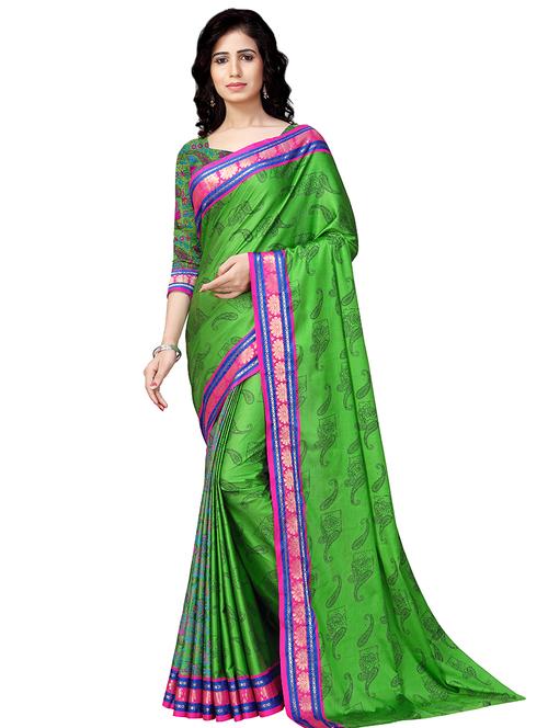 paisley printed saree with blouse - 16805483 - Very Small Image - 1