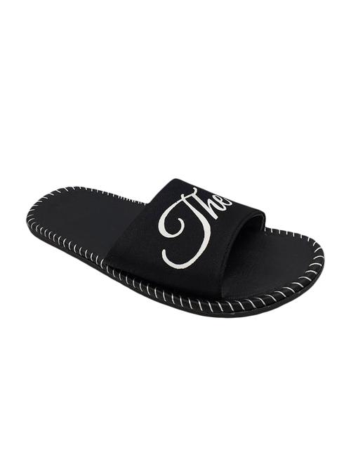 black fabric slip on flip flops - 16806081 - Very Small Image - 1