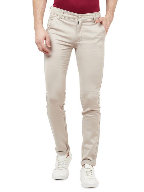 beige solid chinos - 16806357 - Very Small Image - 1
