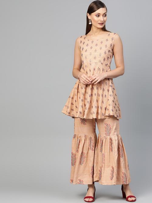 printed kurta sharara set - 16806565 - Very Small Image - 1