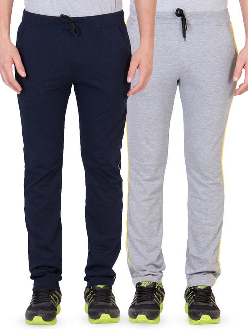 navy blue and grey full length track pants combo - 16808380 - Very Small Image - 1