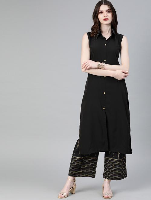 solid kurta palazzo set - 16808497 - Very Small Image - 1