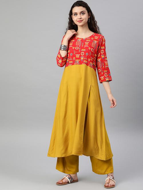 contrast kurta palazzo set - 16808512 - Very Small Image - 1