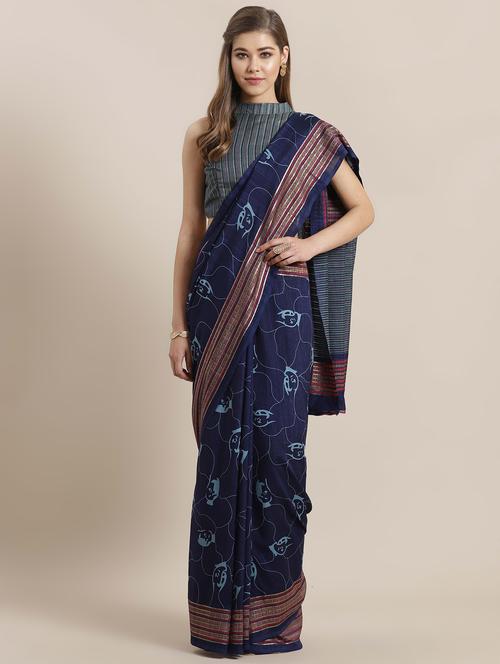 abstract printed saree with blouse - 16809198 - Very Small Image - 1