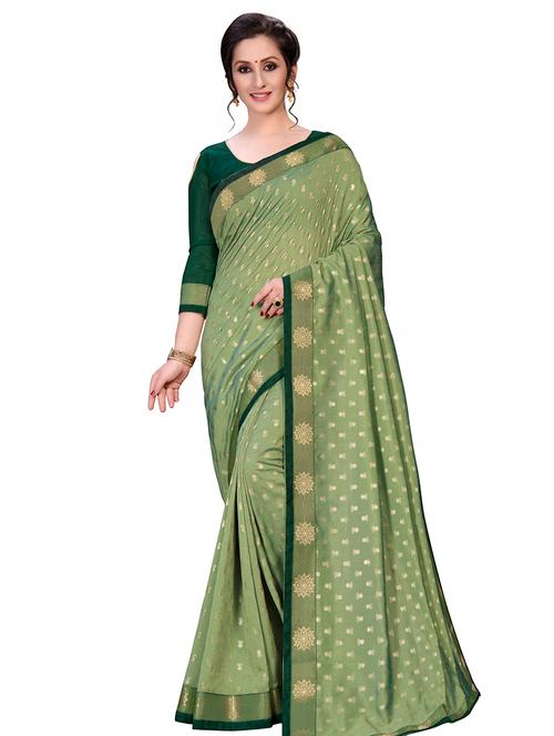 gold printed saree  with blouse - 16809500 - Very Small Image - 1