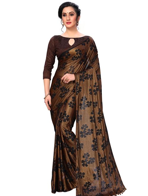 abstract printed saree with blouse - 16809520 - Very Small Image - 1