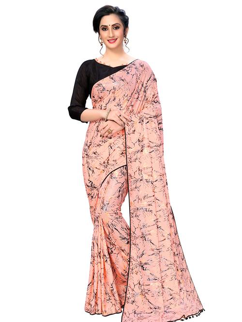 abstract printed saree with blouse - 16809527 - Very Small Image - 1