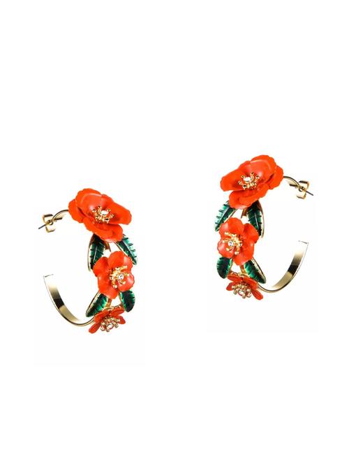 red metal hoop earring - 16810470 - Very Small Image - 1