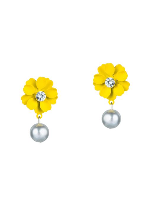 yellow metal drop earring - 16810472 - Very Small Image - 1