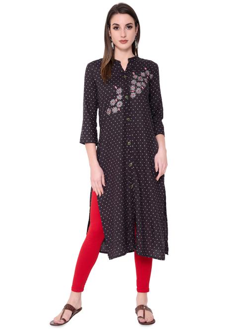 polka dots straight kurta - 16810814 - Very Small Image - 1