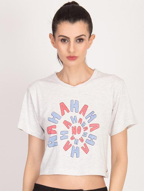 quirky text crop tee  - 16811201 - Very Small Image - 1