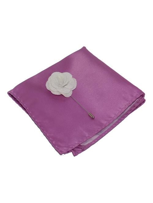 pink polyester pocketsquare with lapelpin - 16811283 - Very Small Image - 1