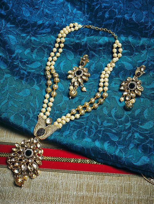 black  gold plated short necklace - 16811624 - Very Small Image - 1