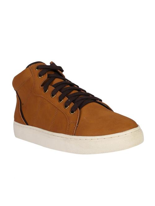 tan leather lace up sneakers - 16812922 - Very Small Image - 1