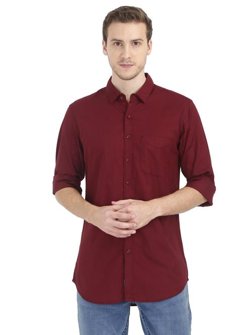 red solid casual shirt - 16813042 - Very Small Image - 1