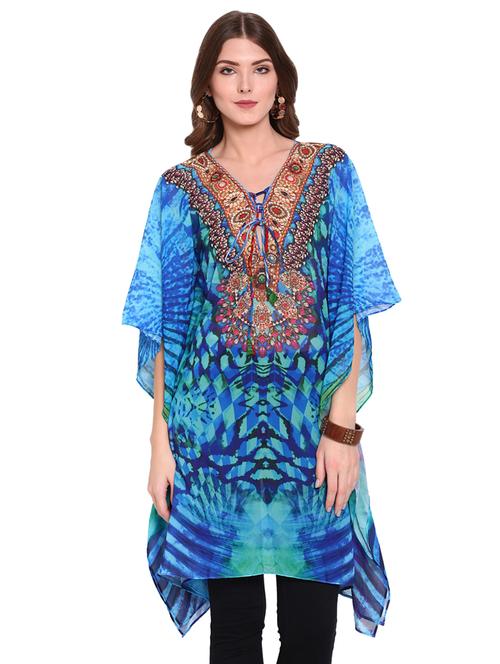 v-neck printed coverup - 16813672 - Very Small Image - 1