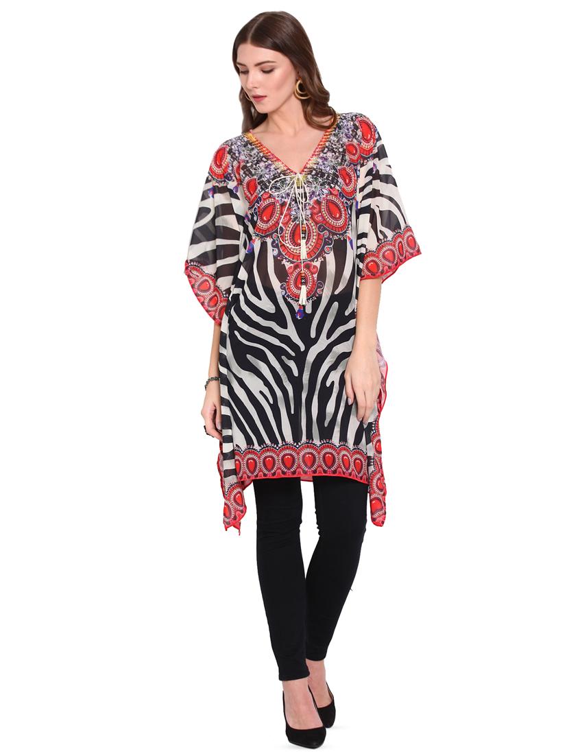 v-neck printed coverup - 16813677 - Zoom Image - 3