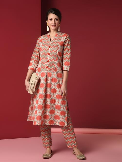 printed kurta pant set - 16816492 - Very Small Image - 1