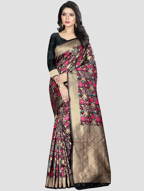 self design woven saree with blouse - 16816868 - Very Small Image - 1