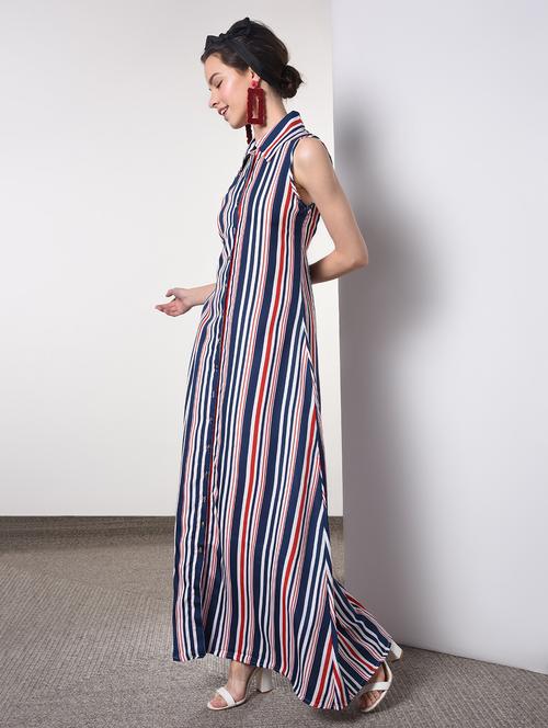 button up striped maxi dress - 16817580 - Very Small Image - 1