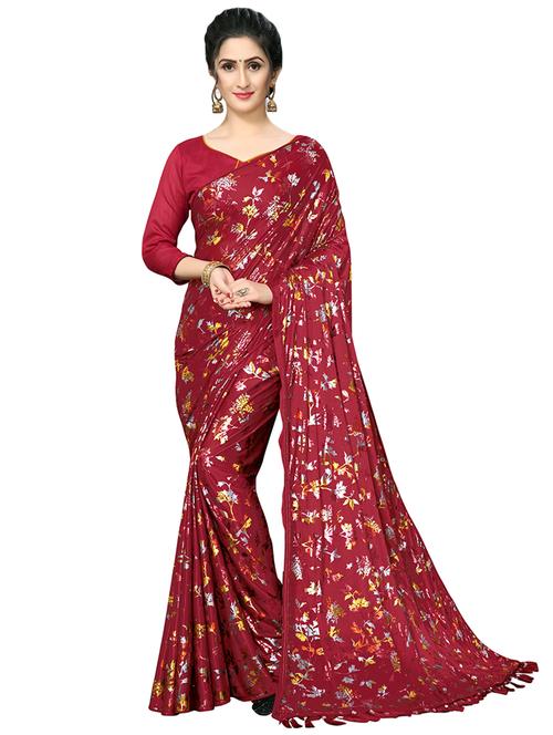 foil printed saree  with blouse - 16817668 - Very Small Image - 1