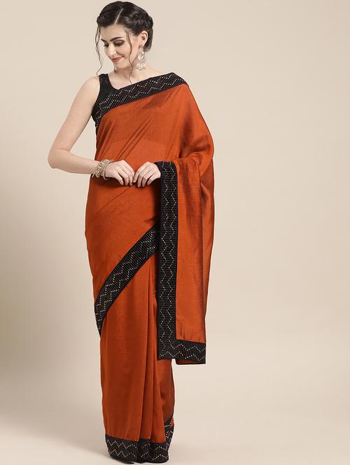 solid chanderi saree with blouse - 16817824 - Very Small Image - 1
