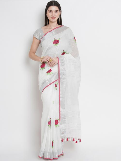 embroidered bhagalpuri saree with blouse - 16817977 - Very Small Image - 1