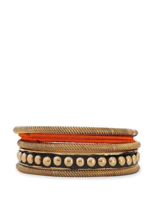 orange and gold bangle set - 16821 - Very Small Image - 1