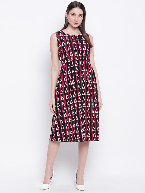 round neck striped a-line dress  - 16822237 - Very Small Image - 1