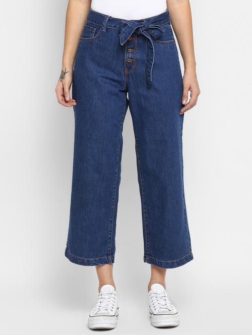tie up waist wide leg jeans  - 16823094 - Very Small Image - 1